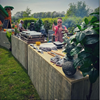 steigerhouten buffettafel