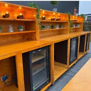 Steigerhouten bar 6 meter en achterkasten